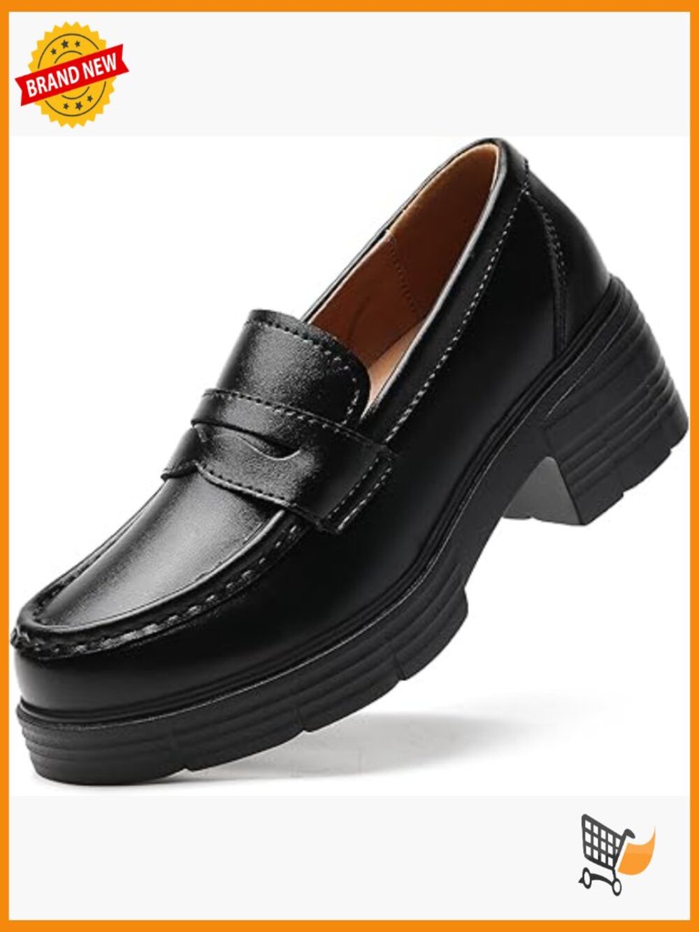 Chunky Platform Loafers Women Slip-On Business Casual Shoes Comfortable Work